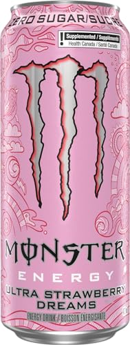 Monster Energy Ultra Strawberry Dreams, 473 mL Cans (12 Pack) – Zero Sugar Energy Drink