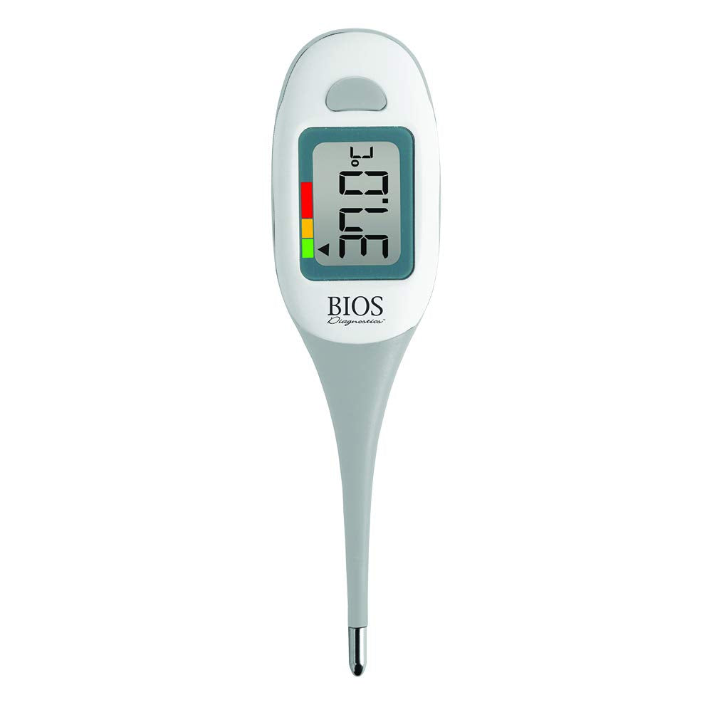 BIOS Diagnostics 5 Second Digital Thermometer, for Oral, Rectal, Axillary, 5 Second Reading, Auto Shut Off, Storage Case Included