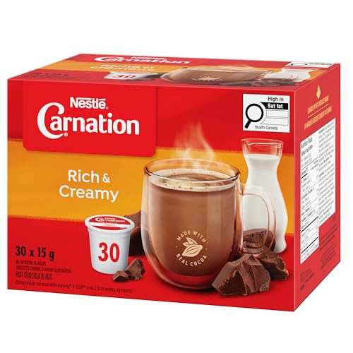 Carnation Rich and Creamy Hot Chocolate K-Cup Pods, 30 Count
