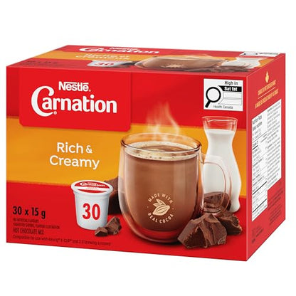 Carnation Rich and Creamy Hot Chocolate K-Cup Pods, 30 Count