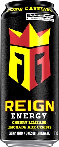 Reign Energy Cherry Limeade – 473 mL Cans (12 Pack) | Zero Sugar Drink with BCAAs, CoQ10 & Electrolytes