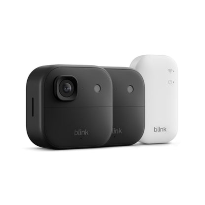 Blink Outdoor 2K+ (newest model) — Wireless smart security camera, 2K video resolution, enhanced audio, two-year battery. Sync Module Core included — 2 camera system (Black)