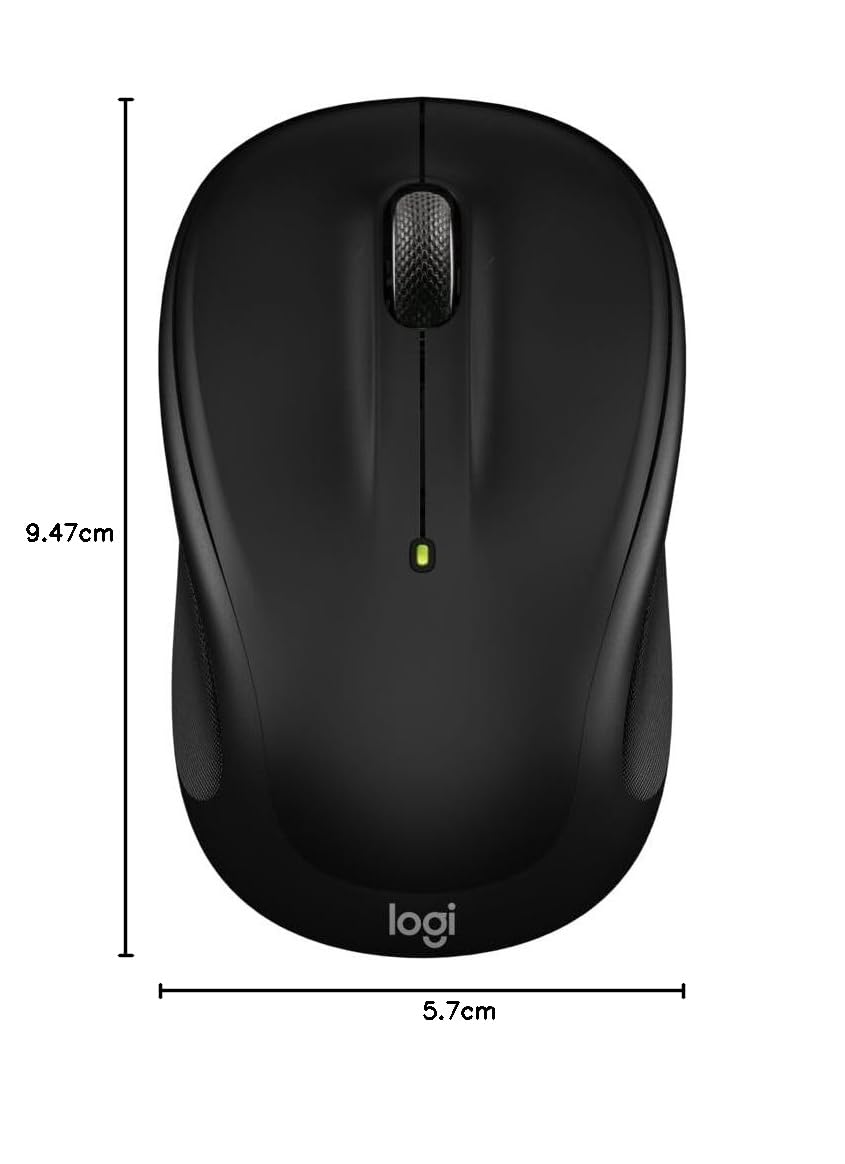 Logitech M325s Compact Ambidextrous 2.4 GHz Wireless Mouse - Black