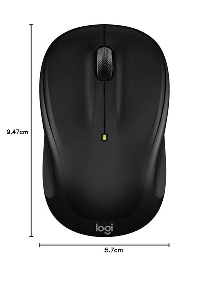 Logitech M325s Compact Ambidextrous 2.4 GHz Wireless Mouse - Black