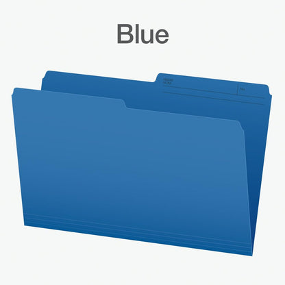 Pendaflex File Folders, 1/2 Cut Tab, Legal Size, Blue, Durable & Tear-Resistant File Organizers, 100/Box for Office, Home & School Filing Systems, Reversible & Eco-Friendly