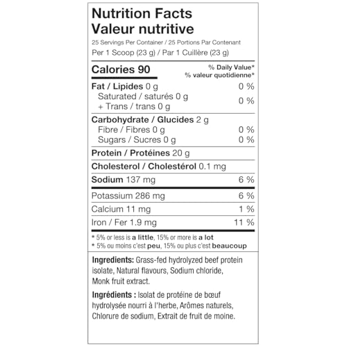 ALT Nutrition Grass-Fed Beef Protein Isolate – Peach Mango Flavor, 25 Servings