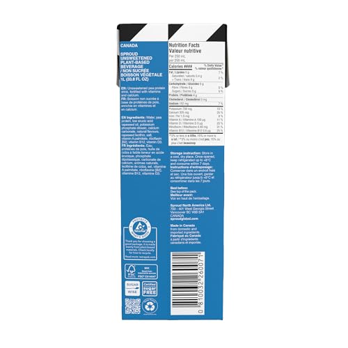 SPROUD Pea Protein Plant-Based Milk - Unsweetened - 1L (Pack of 6) - Dairy-Free, Lactose-Free, Gluten-Free, Non-GMO