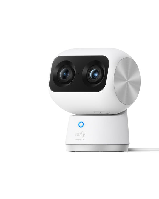 eufy Security Indoor Cam S350, Dual Cameras, 4K UHD Resolution Security Camera with 8× Zoom and 360° PTZ, Human/Pet AI, Ideal for Baby Monitor/Pet Camera/Home Security, Dual-Band Wi-Fi 6, Plug in - Available at All In One Marketplace Canada