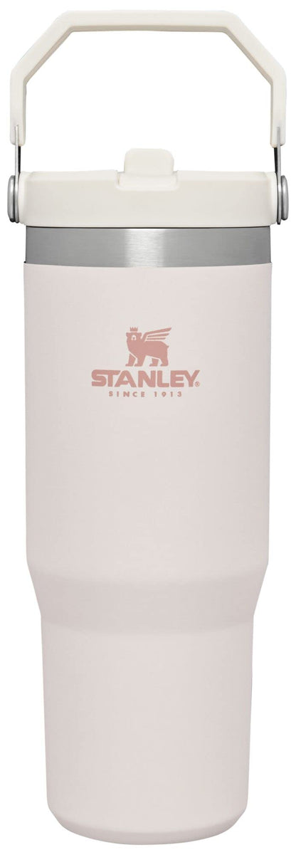 STANLEY IceFlow Flip Straw Tumbler with Handle 30 oz | Twist On Lid and Flip Up Straw | Leak Resistant Water Bottle | Insulated Stainless Steel | BPA-Free | Rose Quartz