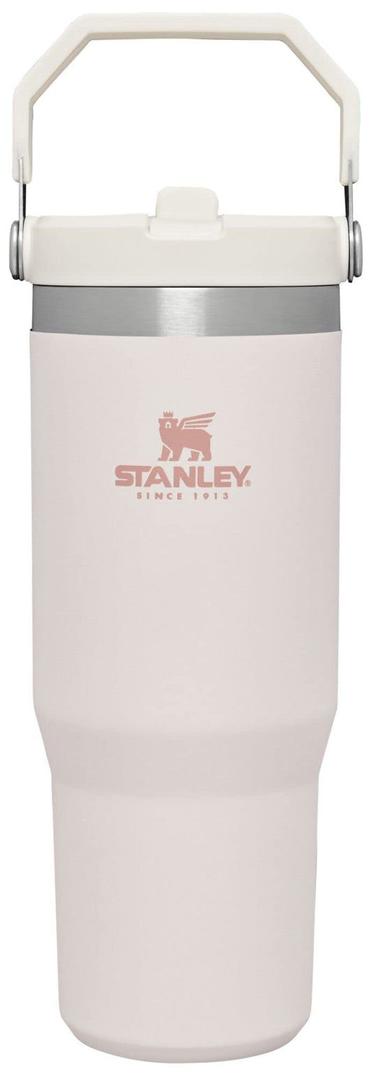 STANLEY IceFlow Flip Straw Tumbler with Handle 30 oz | Twist On Lid and Flip Up Straw | Leak Resistant Water Bottle | Insulated Stainless Steel | BPA-Free | Rose Quartz