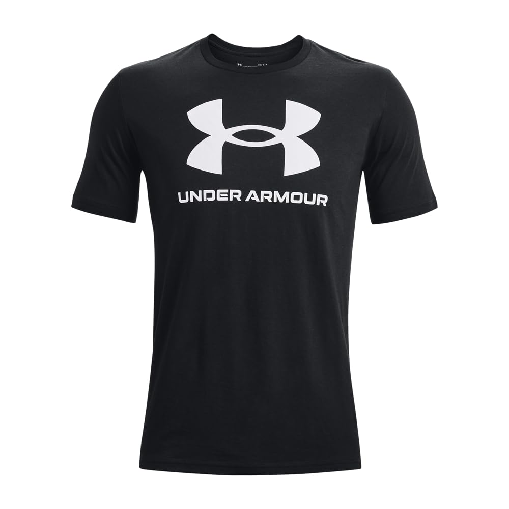 Under Armour Men's Sportstyle Logo Short Sleeve T Shirt, (001) Black / / White, Large Under Armour
