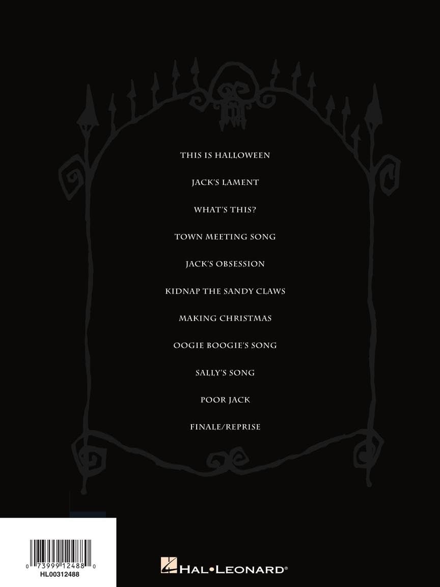 L'Étrange Noël de monsieur Jack de Tim Burton | Recueil de partitions | Arrangements piano, chant et guitare pour les fans de la bande originale | 11 chansons emblématiques d'Halloween et de Noël | Musique de film pour piano et voix