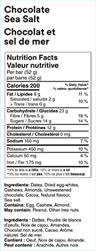 RXBAR Chocolate Sea Salt Protein Bar – 12 Pack (52g each)