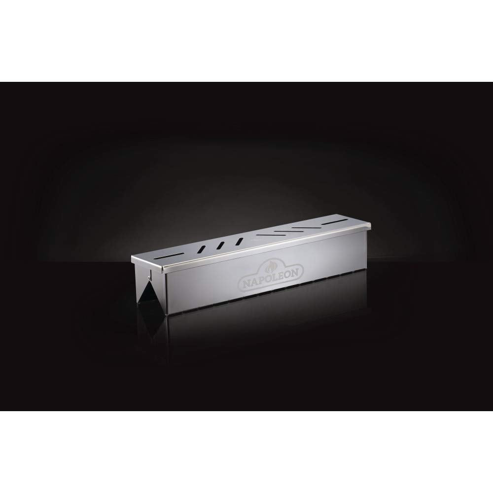 Napoleon Stainless Steel Smoker Box 67013 Add Smoky Flavor to BBQ, Easily Turn Gas Grill Into Smoker, Add Wood Chips or Chunks to Smoke Food on Barbecue Napoleon