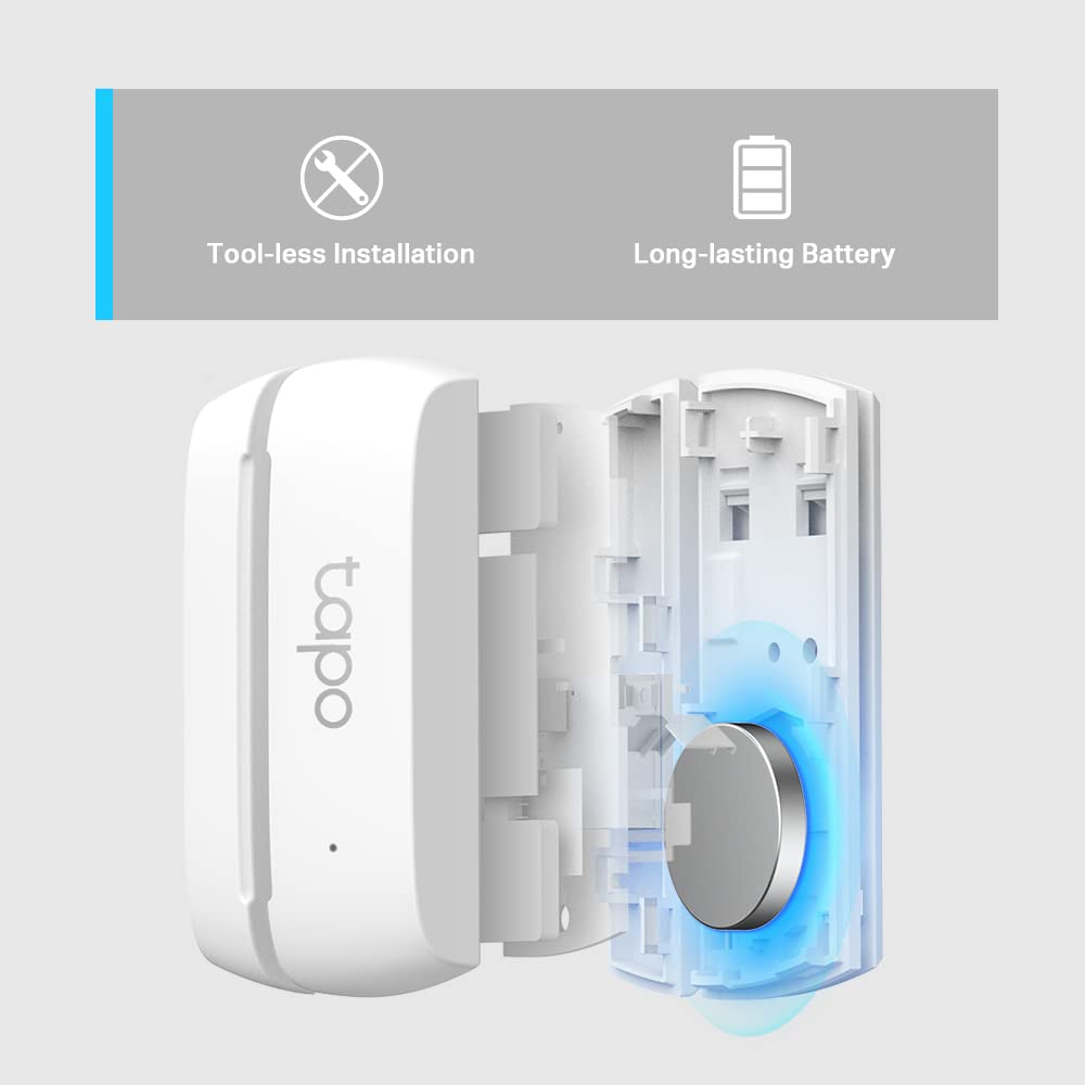 TP-Link Tapo T110 Contact Sensor, White, Requires Tapo Hub, Long Battery Life, Real-Time Notification, Smart Action Tapo