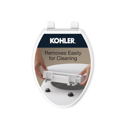 Kohler 4636-RL-0 Cachet ReadyLatch Quiet Close Elongated Toilet Seat, White Kohler