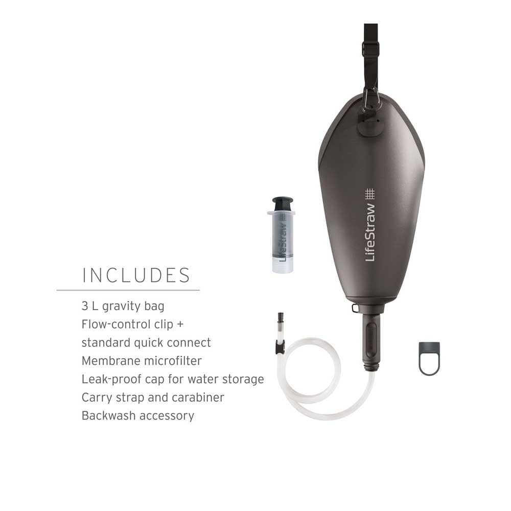 LifeStraw Peak Series Compact Gravity Water Filter System; 3L; Dark Mountain Gray