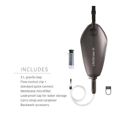LifeStraw Peak Series Compact Gravity Water Filter System; 3L; Dark Mountain Gray