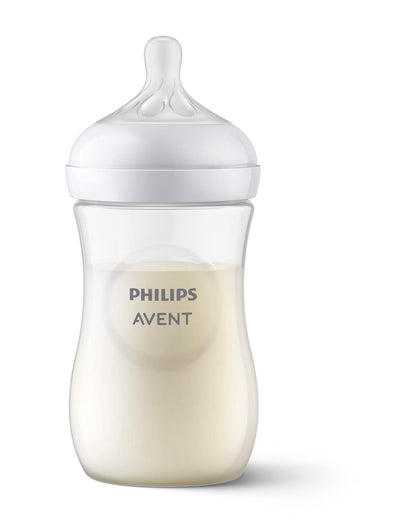 Philips Avent Natural Baby Bottles with Natural Response Nipples (Medium Flow, Flow 3), 9oz, 2-pack, SCY903/02