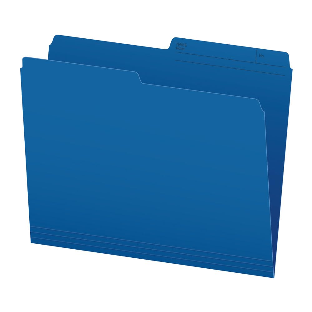 Pendaflex File Folders, Blue Colour File Organizers, 1/2 Cut Tab, Letter Size, Durable Paper Stock, 100/Box, Ideal for Office, Home, and School Filing Needs Pendaflex