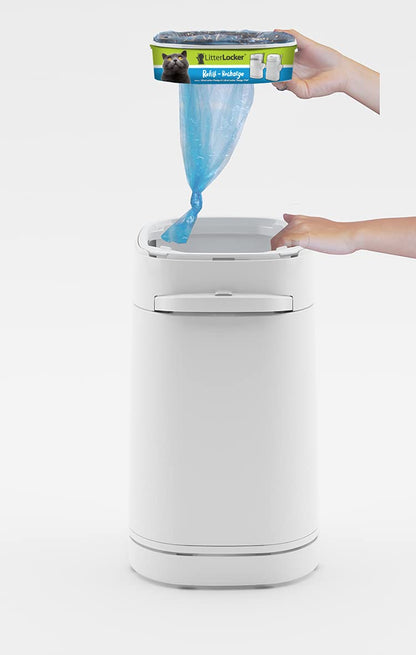 LitterLocker Refill bags| by the makers of Litter Genie| 4-Pack, 48 total ft or up to 8 Months of Supply | Made in Canada | Square Refills Compatible with LitterLocker & Litter Genie Pails