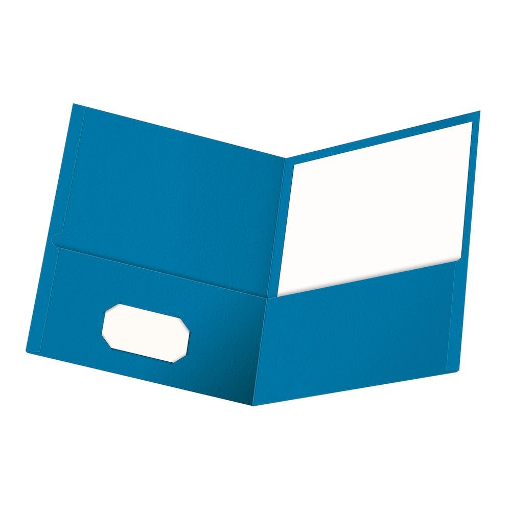 Oxford Twin-Pocket Folders, Textured Paper, Letter Size, Light Blue, Holds 100 Sheets, Box of 25 (57501EE) 🍁 All In One Marketplace Canada