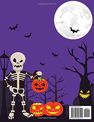 Halloween Activity Book: Spooky Fun Full-Colour Games, Puzzles, Colouring Pages for Kids ages 4-8. 8.5x11 104 pages