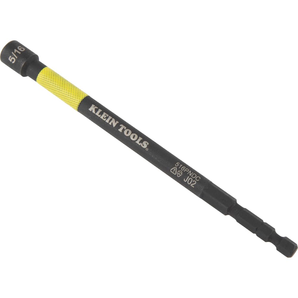 Klein Tools 32930 Magnetic Impact Nut Setter Set, 6-Piece Color Coded Power Nut Driver with Extended Reach, 6 Sizes