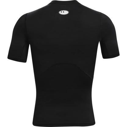 Under Armour mens Armour Heatgear Compression Short-sleeve T-shirt , Black (001)/White , Small Under Armour