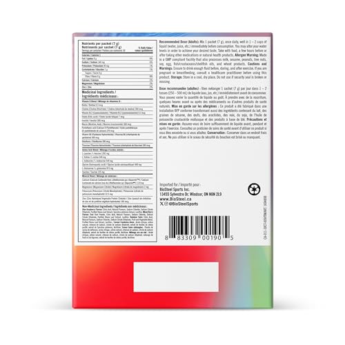BioSteel Zero Sugar Sports Hydration Mix Variety Pack - Mixed Berry, Rainbow Twist & Blue Raspberry, 30 Packets