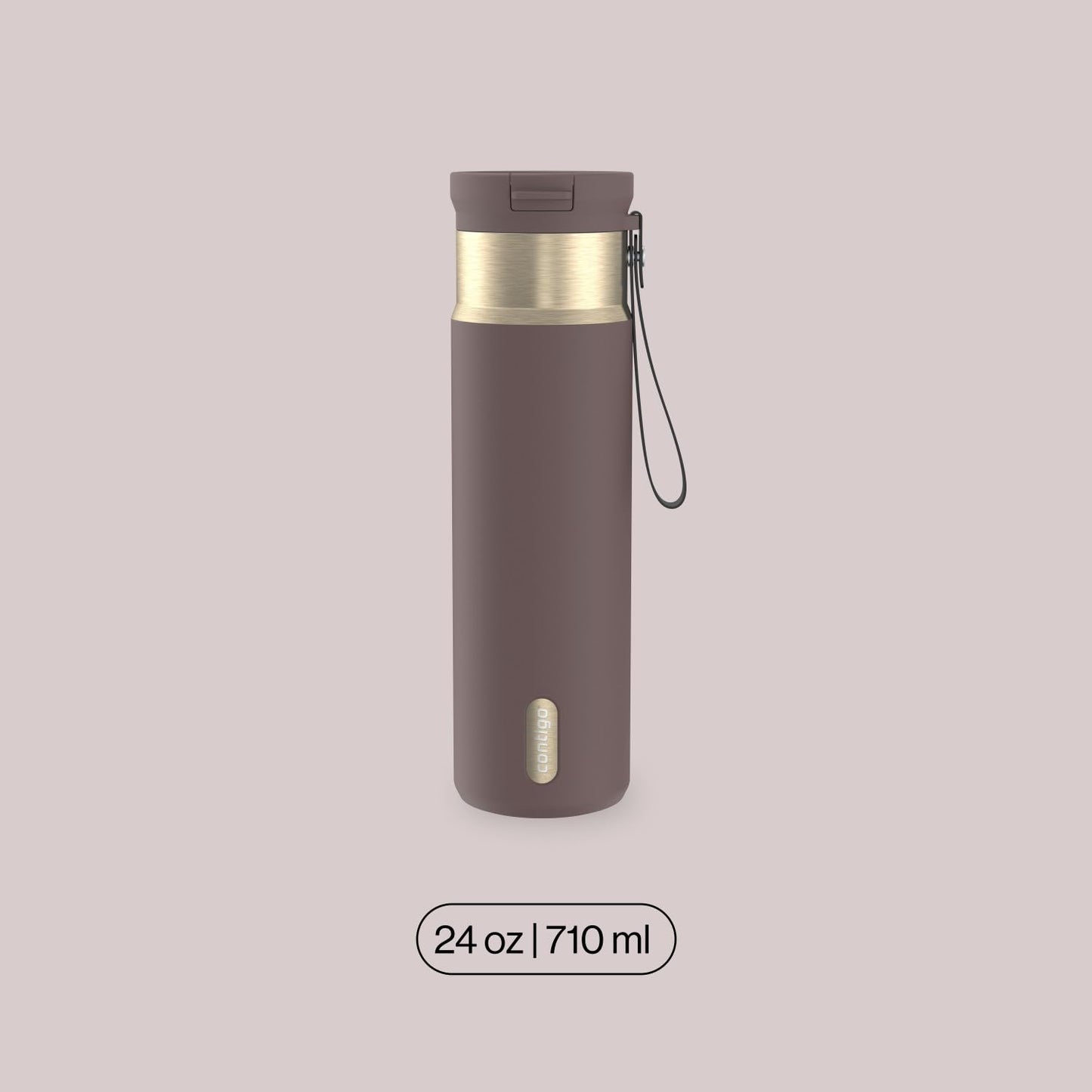 Contigo SnapSeal 24 oz Water Bottle w/Carry Strap & Reusable Straw | Vacuum-Insulated Stainless Steel for Hot & Cold Drinks | Spill-Proof Lid | BPA & Lead-Free | Dishwasher Safe 🍁 All In One Marketplace Canada