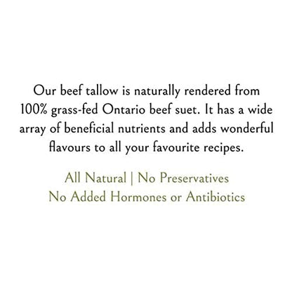 Grass-Fed Grass-Finished Canadian Beef Kidney Suet Tallow - 750ml | Ontario Made