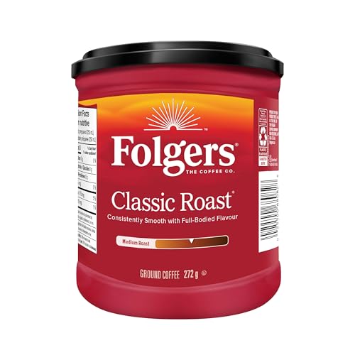 Folgers Classic Roast Medium Roast Ground Coffee, 816 g Multi-Pack (6 Canisters)
