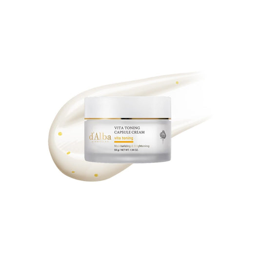 d'alba Piedmont Vita Toning Capsule Cream, Glass Skin with Vita-Cera Oil Capsules, Deep Hydration Face Moisturizer (55g) - Available at All In One Marketplace Canada