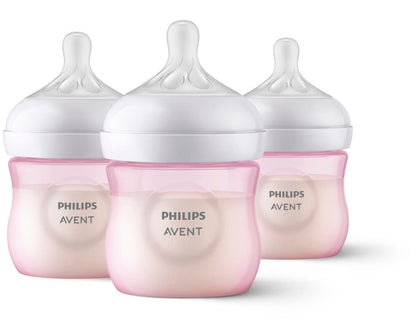 Philips Avent Natural Baby Bottles, Slow Flow, 4 oz, BPA-Free, 3-Pack
