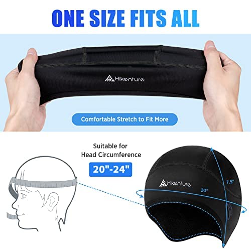 HIKENTURE Winter Skull Cap, Thermal Helmet Liner for Men Women, Black 2PCS 🍁 All In One Marketplace Canada