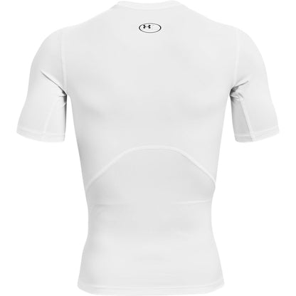 Under Armour Mens Armour HeatGear Compression Short-Sleeve T-Shirt, White (100)/Black, Small Under Armour