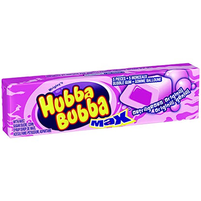 Hubba Bubba Outrageous Original Bubble Gum – 18 Packs of 5 Pieces