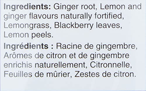 Twinings Lemon and Ginger Herbal Tea Bags - Caffeine-Free, 20 Count (Pack of 6)
