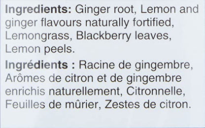 Twinings Lemon and Ginger Herbal Tea Bags - Caffeine-Free, 20 Count (Pack of 6)