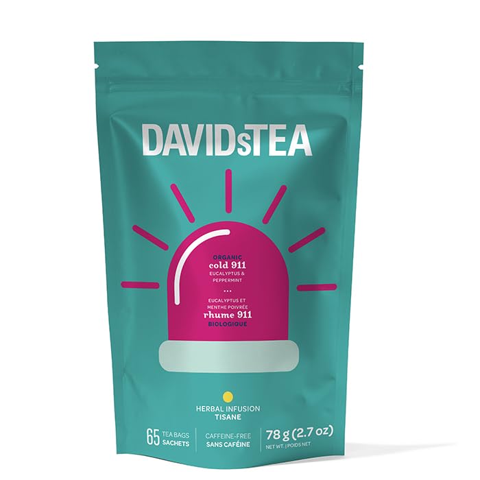 DAVIDsTEA Organic Cold 911 Herbal Tea Bags, Caffeine-Free, 65 Count 🍁 All In One Marketplace Canada