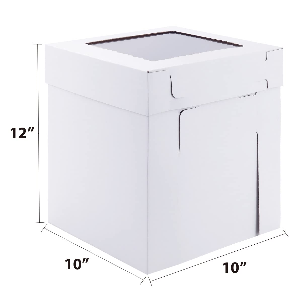 Huoshange Tall Cake Boxes for Tier Cakes,10x10x12 Inch [3 Pack ] Sturdy Tall Cake Box with Window,White Wedding Cake Boxes,Layer Cake Carrier,Disposable Cake Containers 🍁 All In One Marketplace Canada