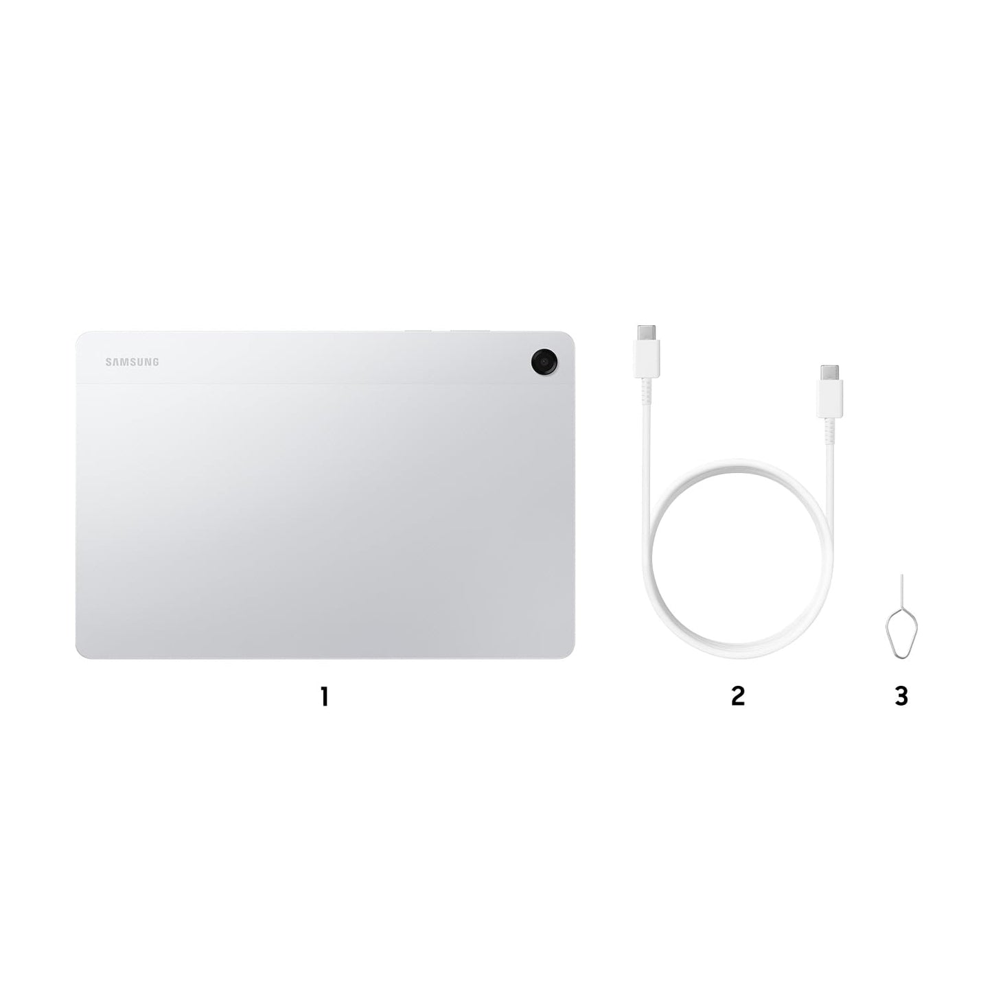 Samsung Galaxy Tab A11+ (CAD Version & Warranty) - Silver 256GB, 11" Android Tablet, External Storage Support, Headphone Jack, 25W Fast Charging