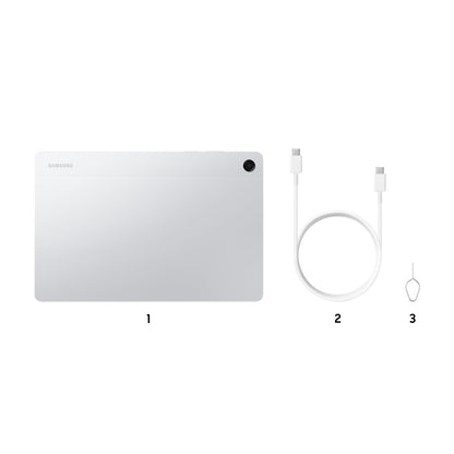 Samsung Galaxy Tab A11+ (CAD Version & Warranty) - Silver 256GB, 11" Android Tablet, External Storage Support, Headphone Jack, 25W Fast Charging