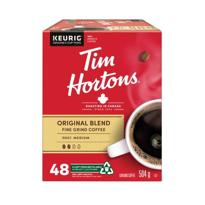 Tim Hortons Original Medium Roast Coffee K-Cup Pods – 48 Count for Keurig Brewers