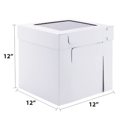 Huoshange Tall Cake Boxes for Tier Cakes,12x12x12 Inch [3 Pack ] Sturdy Tall Cake Box with Window,White Wedding Cake Boxes,Layer Cake Carrier,Disposable Cake Containers 🍁 All In One Marketplace Canada