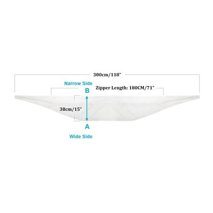 HOOMEE 300CM (118 inch ) Universal Window Seal for Portable Air Conditioner And Tumble Dryer Works with Every Mobile Air-Conditioning, Easy to Install Air Exchange Guards With Zip and Adhesive Fastener