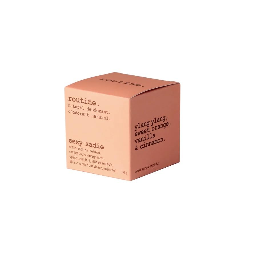 Routine. Natural Beauty | Natural Deodorant Jar | Sexy Sadie (Vegan: No Beeswax, Ylang Ylang, Sweet Orange, Vanilla & Cinnamon) | 58g, Aluminum Free Natural Deodorant for Women & Men (Cream Jar formula)