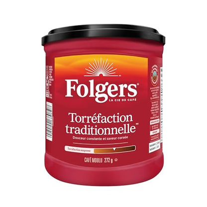 Folgers Classic Roast Medium Roast Ground Coffee, 816 g Multi-Pack (6 Canisters)