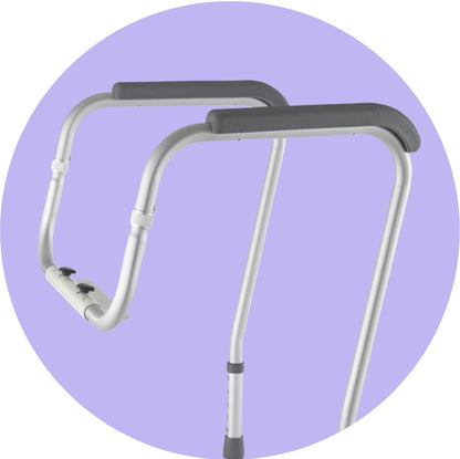Medline Toilet Safety Rail for Seniors with Easy Installation; Height Adjustable Toilet Safety Frame; Bathroom Assist Rail with Armrests; Bathroom Safety; 250 lb. Weight Capacity - Available at All In One Marketplace Canada